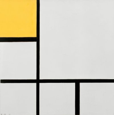 Composition No. I; Composition with Yellow by Piet Mondrian